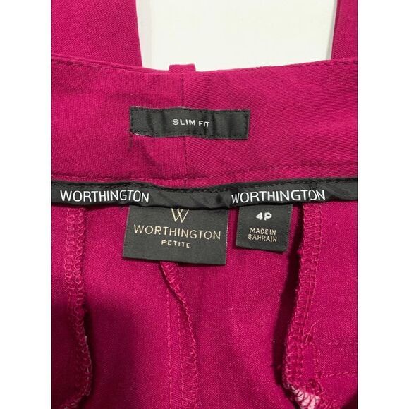 Worthington Slim Fit Fuchsia Trouser - Picture 3 of 8